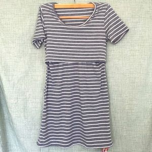 NWT Women’s Grey Striped Maternity Dress SZ S